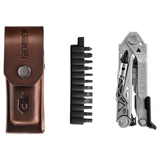 Gerber Center-Drive Plus Multi Tool með Bit Kit og Premium Leather Sheath